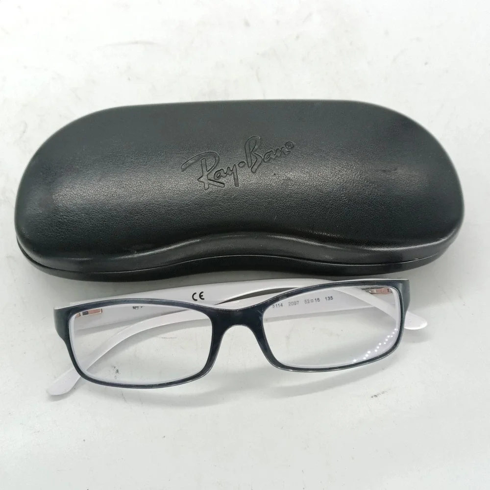 Ray-Ban RB5114 2097 White Black Eyeglass Frames 52-16 135 with Case c1